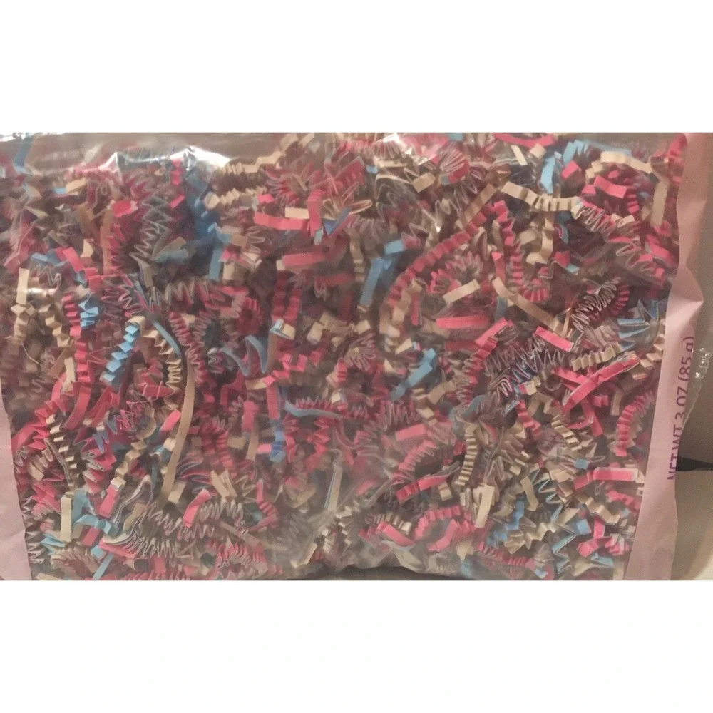 Crinkle Paper Shred Pink Blue Tan Baby Shower Gift Easter Baskets Ship Fill 6oz.